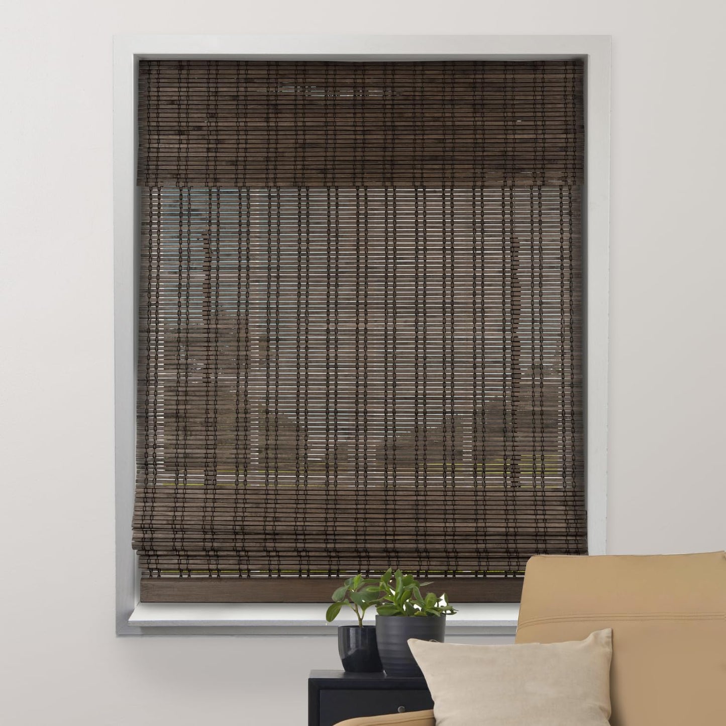 ARLO BLINDS Cordless Bamboo Roman Shades Blinds
