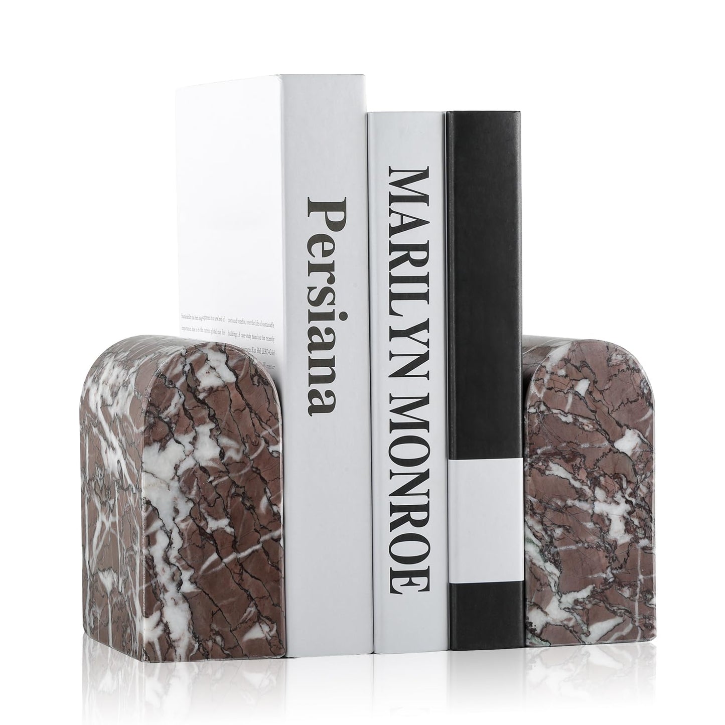Luxury Marble Bookends Non-Slip Heavy Duty Book Holder Organizer