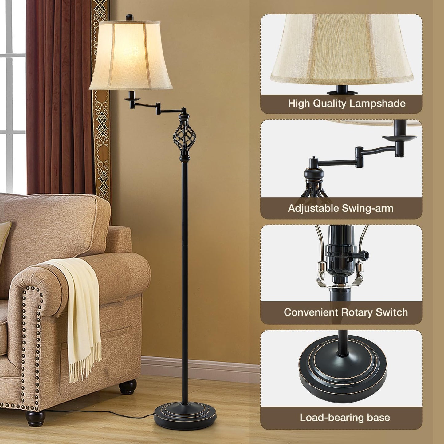 GyroVu LED Pharmacy Floor Lamp for Living Room