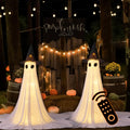 Halloween Ghost String Lights with Remote Control Indoor Outdoor Porch Yard Decorations (2 Pack)