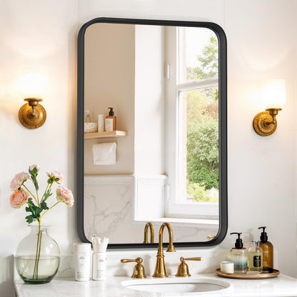 Modern Arch Wall Mirror with Metal Frame for Bedroom Living Room Entryway Decor
