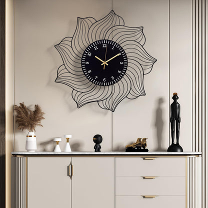 Silent Non-Ticking Metal Wall Clock Battery Operated Modern Decorative Clock for Living Room Bedroom Kitchen Office