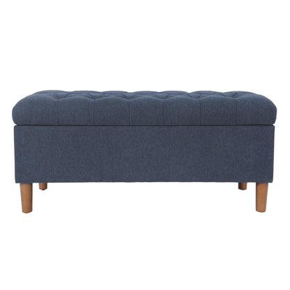 Tufted Storage Ottoman Bench with Hinged Lid for Living Room and Bedroom