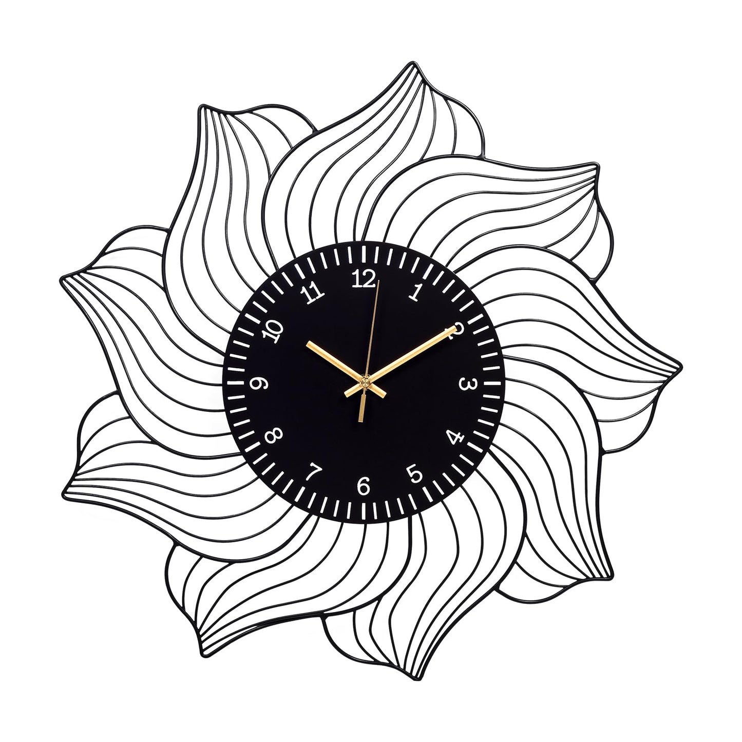 Silent Non-Ticking Metal Wall Clock Battery Operated Modern Decorative Clock for Living Room Bedroom Kitchen Office