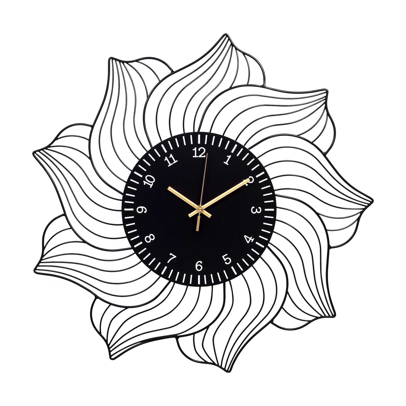 Silent Non-Ticking Metal Wall Clock Battery Operated Modern Decorative Clock for Living Room Bedroom Kitchen Office