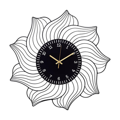 Silent Non-Ticking Metal Wall Clock Battery Operated Modern Decorative Clock for Living Room Bedroom Kitchen Office