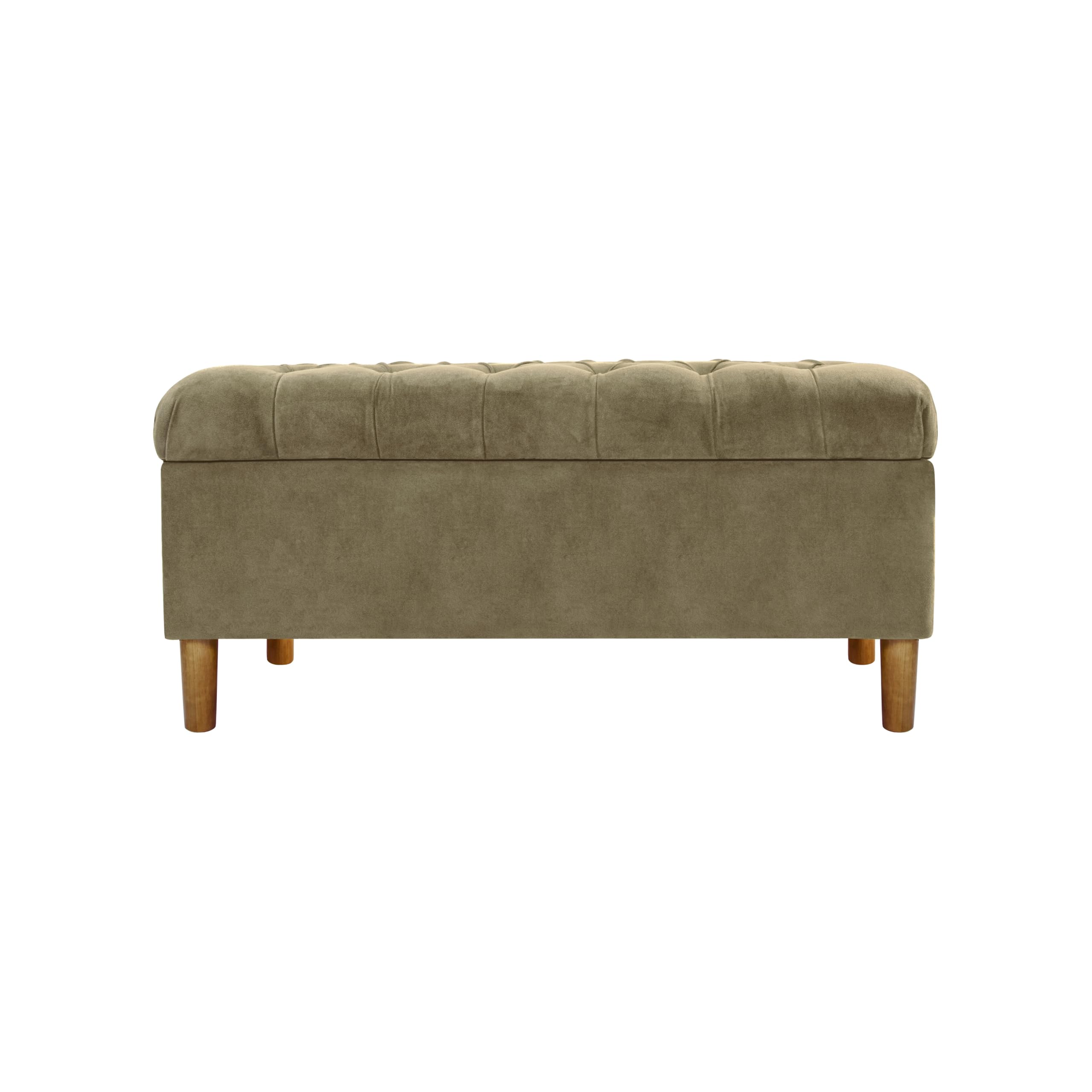 Tufted Storage Ottoman Bench with Hinged Lid for Living Room and Bedroom