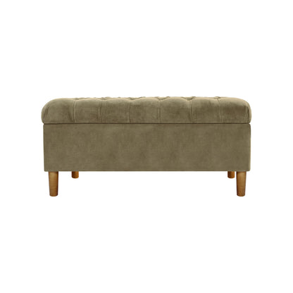 Tufted Storage Ottoman Bench with Hinged Lid for Living Room and Bedroom