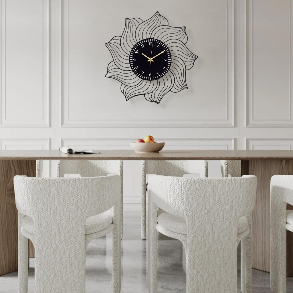 Silent Non-Ticking Metal Wall Clock Battery Operated Modern Decorative Clock for Living Room Bedroom Kitchen Office