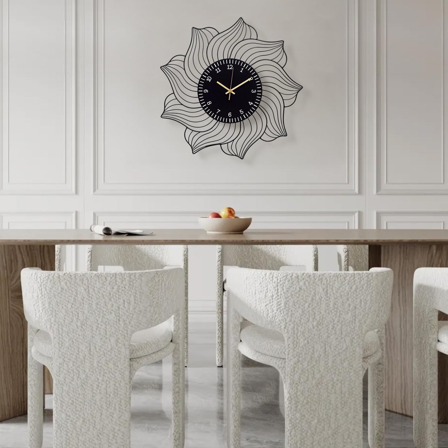Silent Non-Ticking Metal Wall Clock Battery Operated Modern Decorative Clock for Living Room Bedroom Kitchen Office