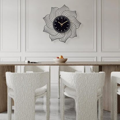 Silent Non-Ticking Metal Wall Clock Battery Operated Modern Decorative Clock for Living Room Bedroom Kitchen Office