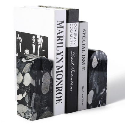 Luxury Marble Bookends Non-Slip Heavy Duty Book Holder Organizer