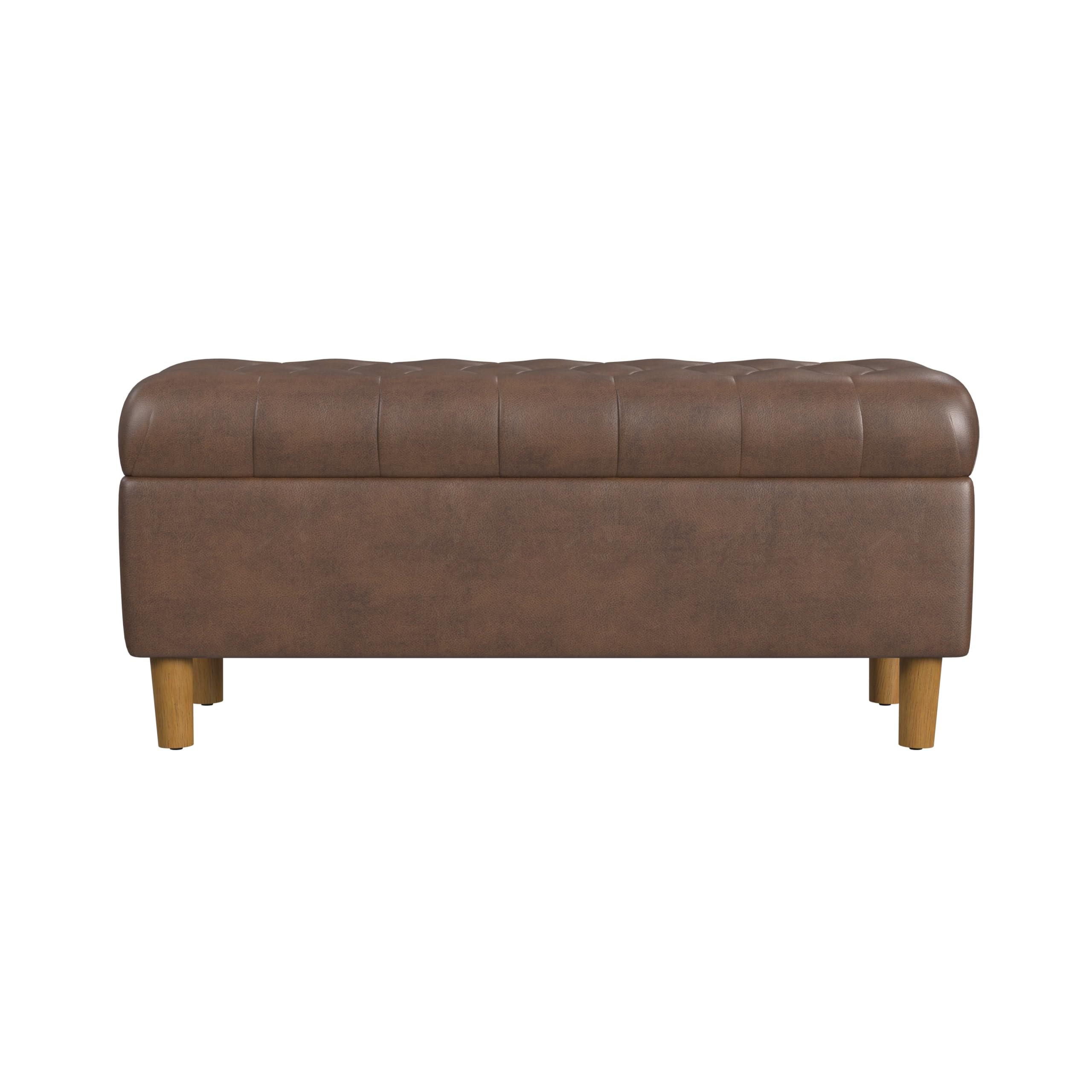 Tufted Storage Ottoman Bench with Hinged Lid for Living Room and Bedroom