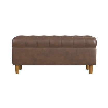Tufted Storage Ottoman Bench with Hinged Lid for Living Room and Bedroom
