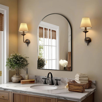 Modern Arch Wall Mirror with Metal Frame for Bedroom Living Room Entryway Decor