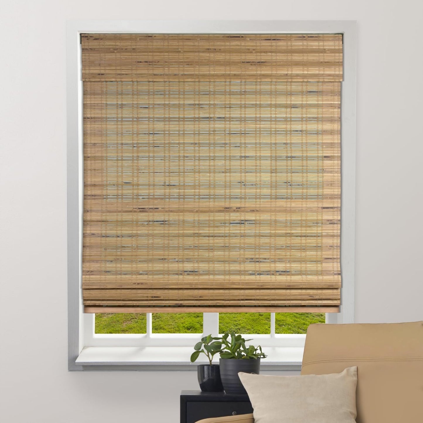 ARLO BLINDS Cordless Bamboo Roman Shades Blinds