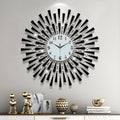 Large Round 3D Crystal Wall Clock with Silent Non-Ticking Design Battery Operated Home Decor for Living Room Bedroom Kitchen Office