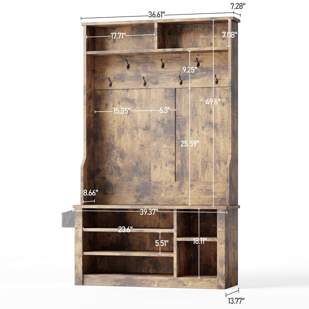 Aiho Hall Tree with Shoe Storage Bench