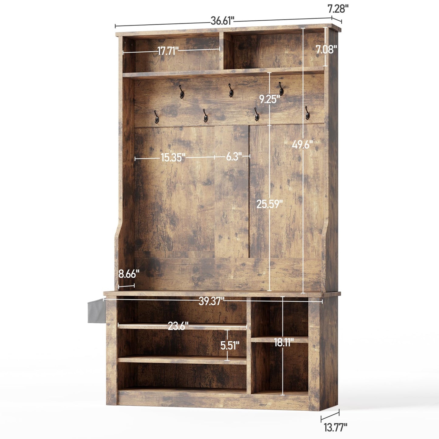 Aiho Hall Tree with Shoe Storage Bench