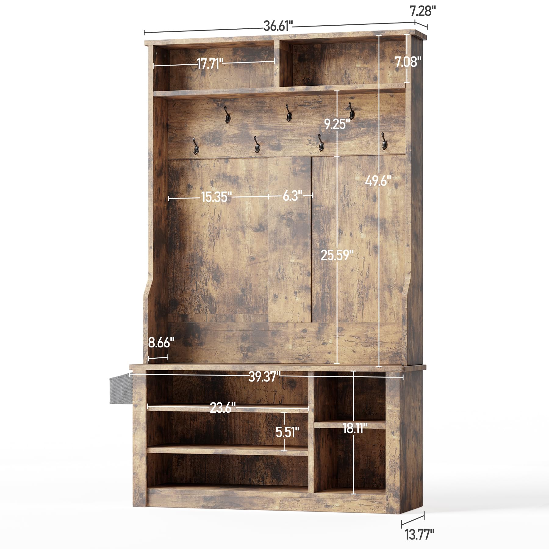 Aiho Hall Tree with Shoe Storage Bench