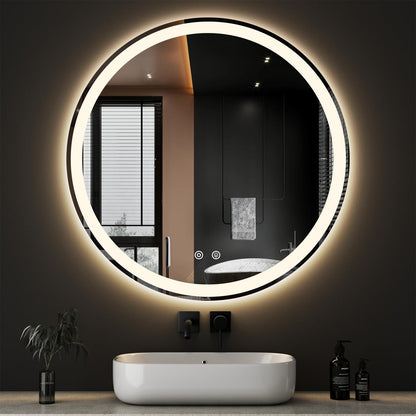 Matte Metal Framed Wall Mirror for Bathroom and Bedroom Vanity Decor