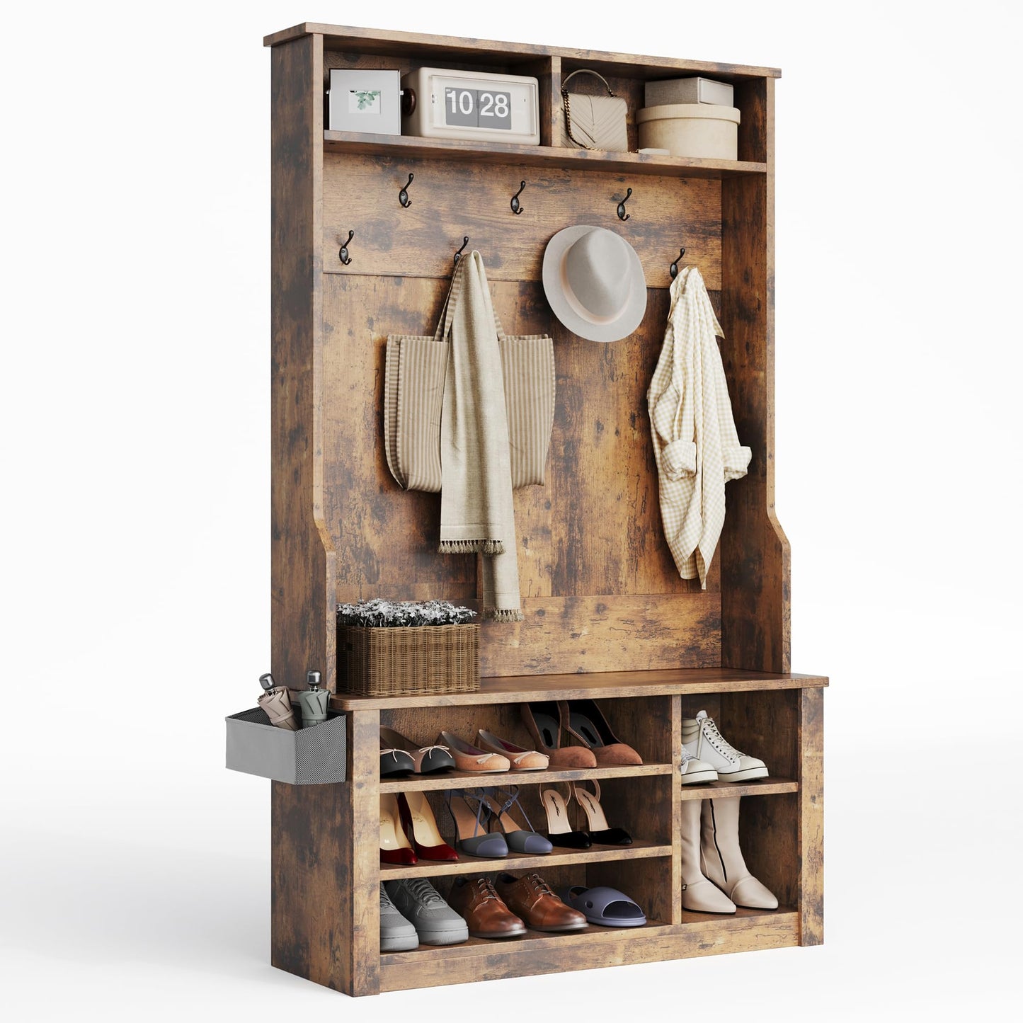 Aiho Hall Tree with Shoe Storage Bench