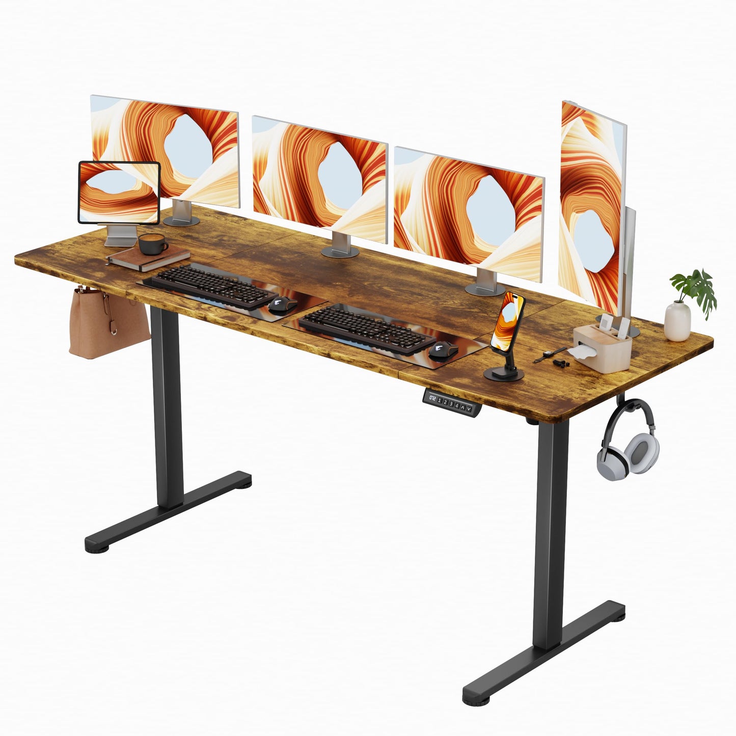 Electric Height Adjustable Standing Desk with Memory Settings Home Office Work Desk