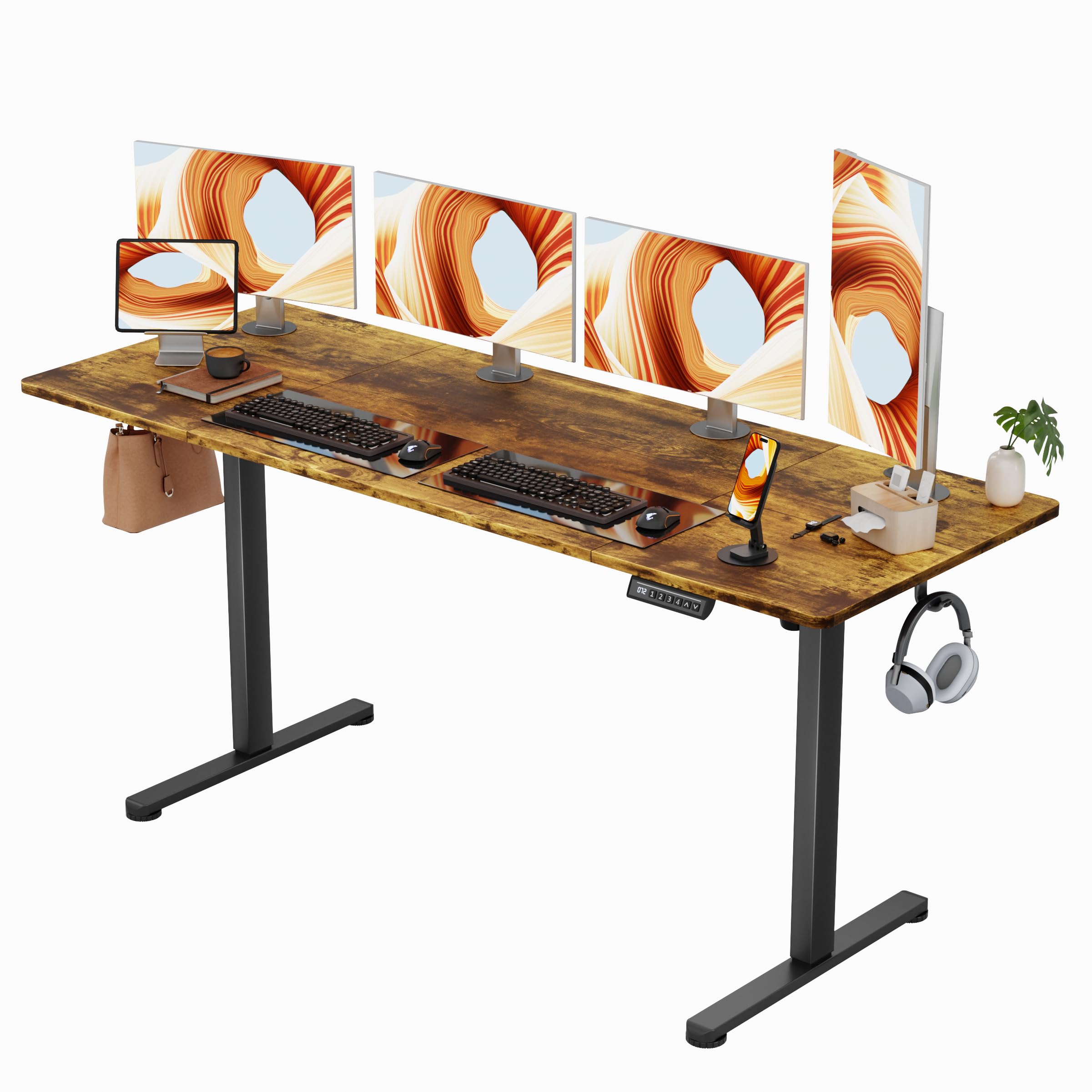 Electric Height Adjustable Standing Desk with Memory Settings Home Office Work Desk