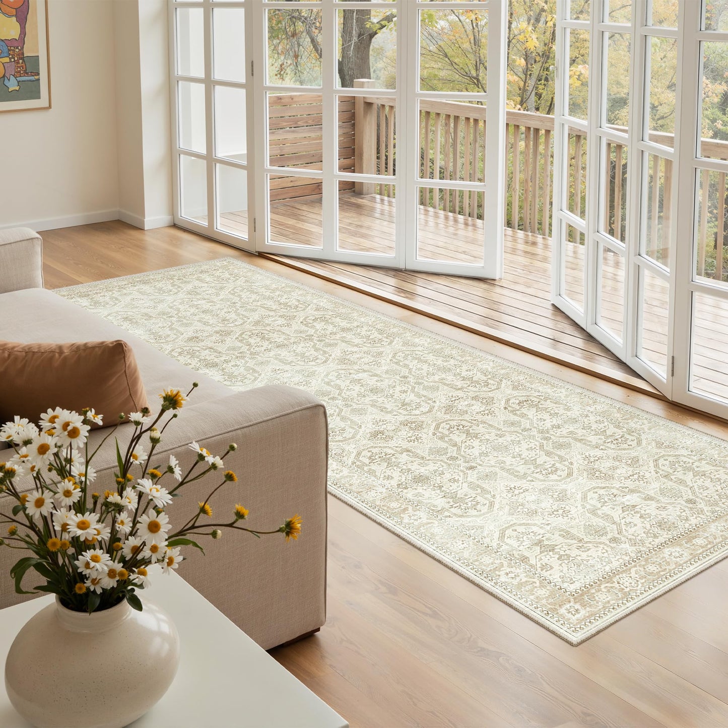 Soalmost Area Rugs for Living Room Dining Room Non-Slip Washable Rug