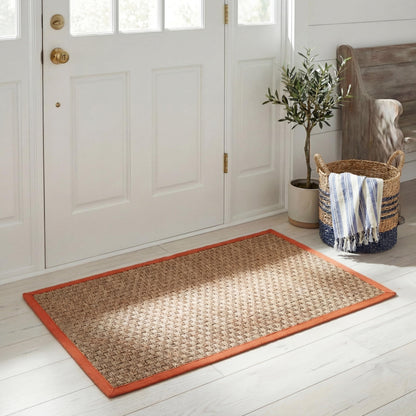 Natural Seagrass Basketweave Area Rug Natural Beige 5x8