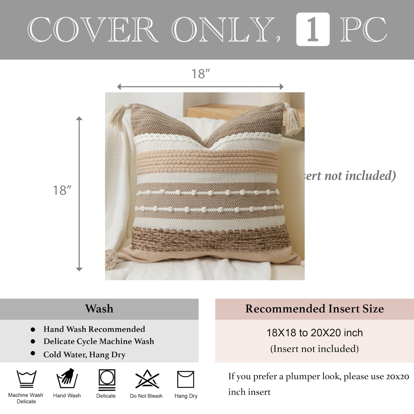 BlissBlush Colorful Pillow Cover
