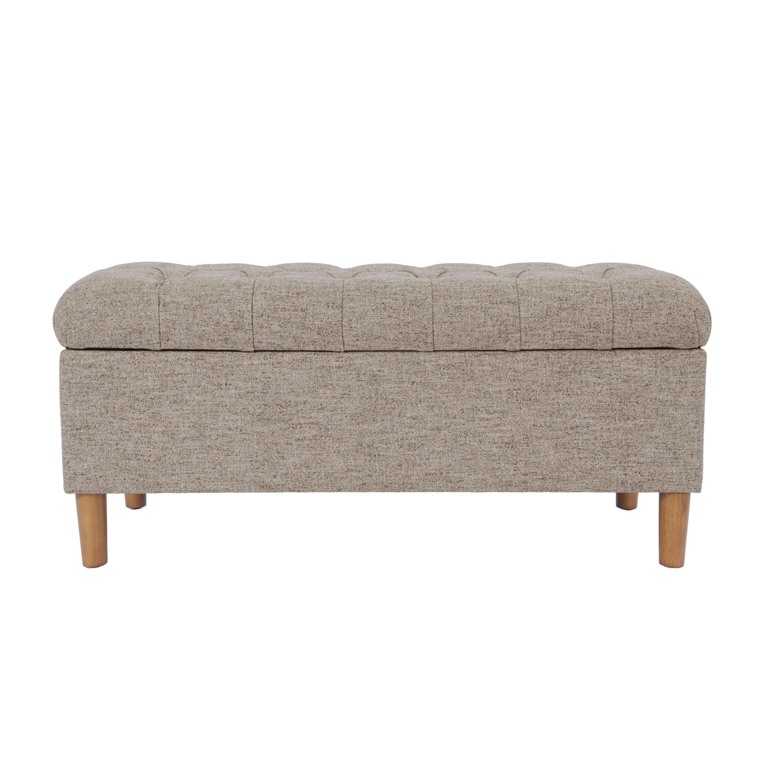 Tufted Storage Ottoman Bench with Hinged Lid for Living Room and Bedroom