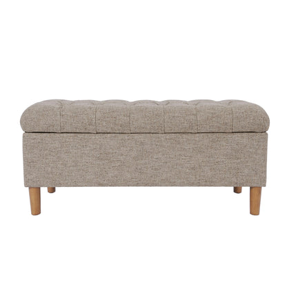 Tufted Storage Ottoman Bench with Hinged Lid for Living Room and Bedroom