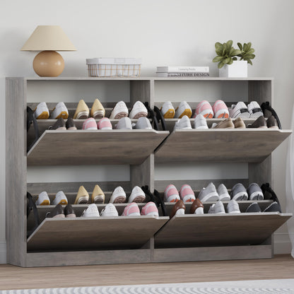3-Flip Drawer Shoe Cabinet Freestanding Entryway Storage Cabinet