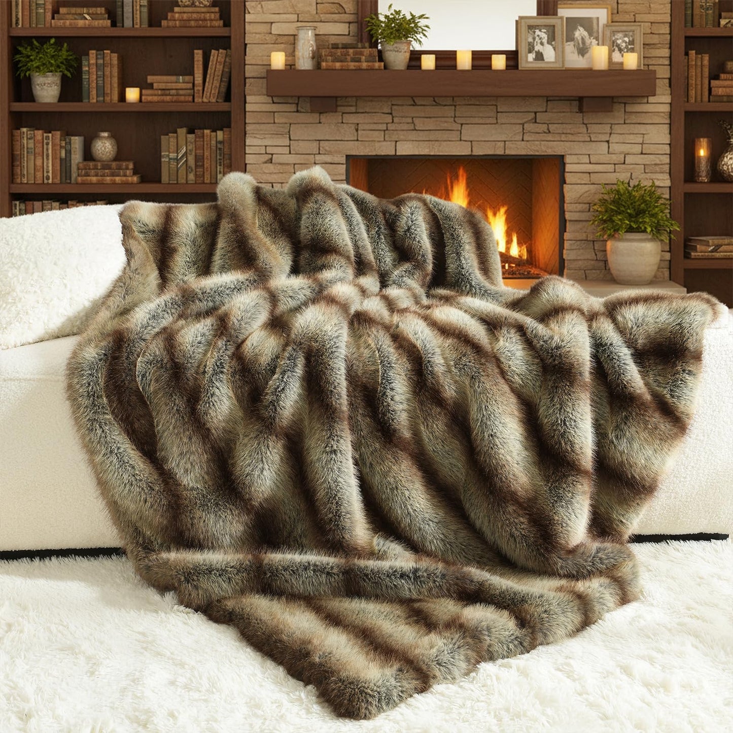 HORIMOTE HOME Faux Fur Blanket