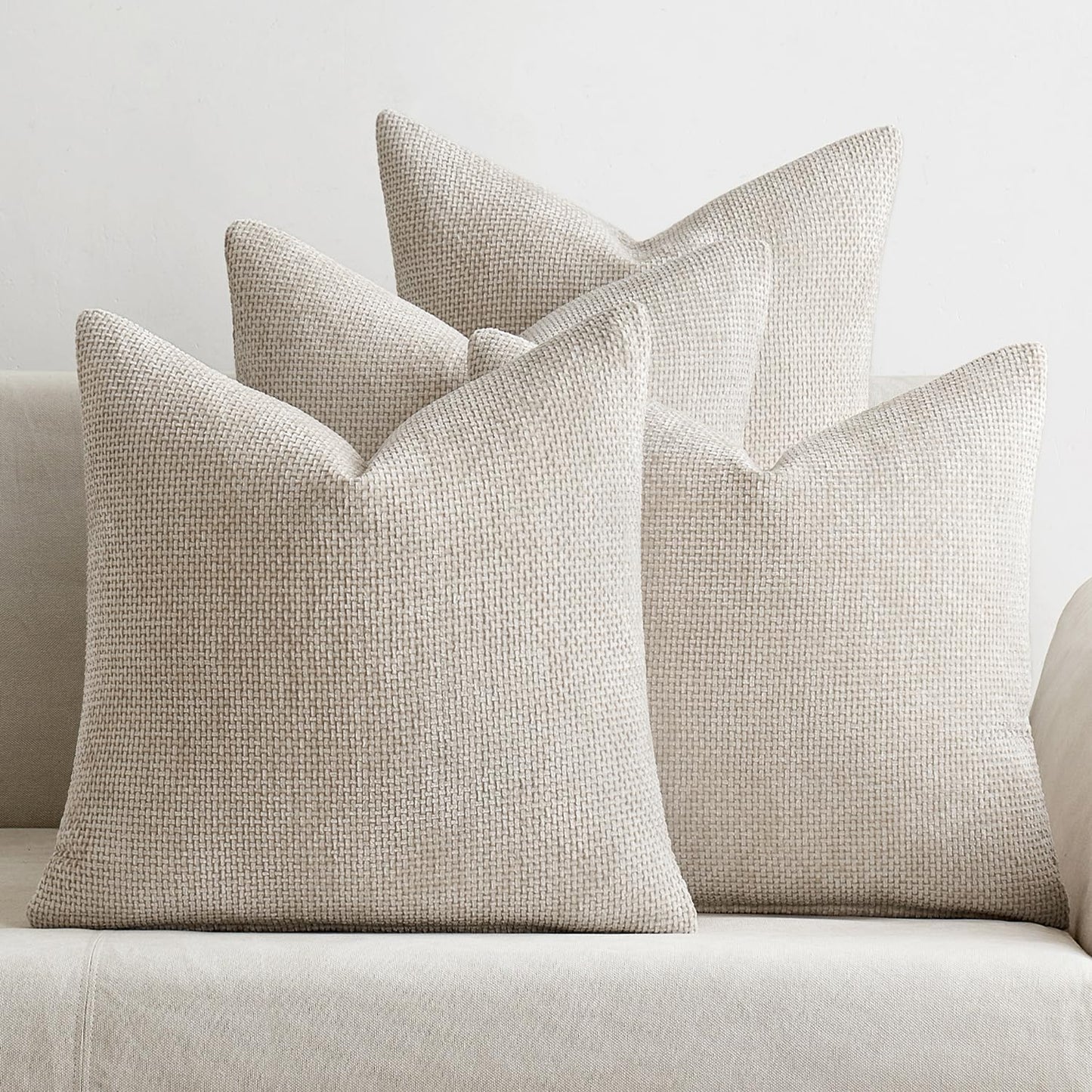 Soft Chenille Throw Pillow Covers Set of 4 Farmhouse Decorative Cushion Covers for Sofa Bedroom Living Room