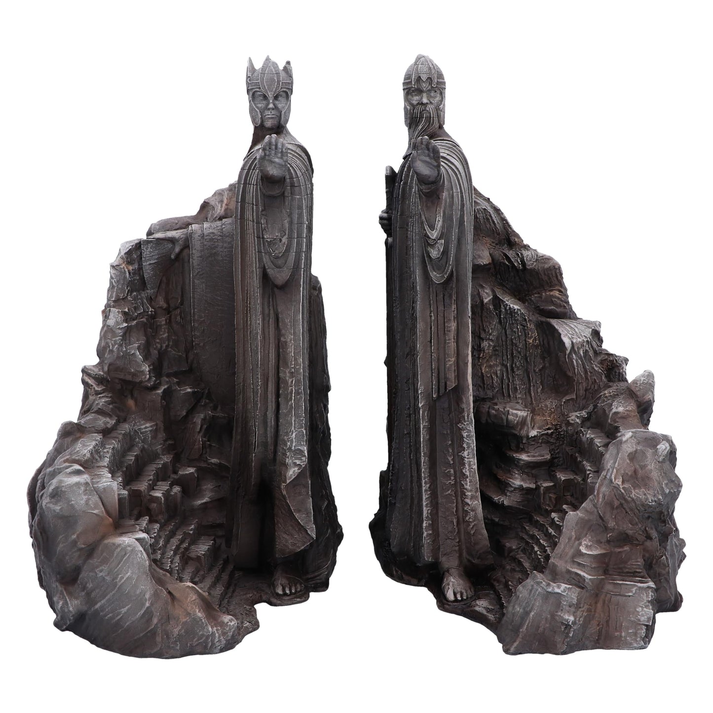 Lord of the Rings Argonath Resin Bookends Hand Painted Middle Earth Bookcase Decor