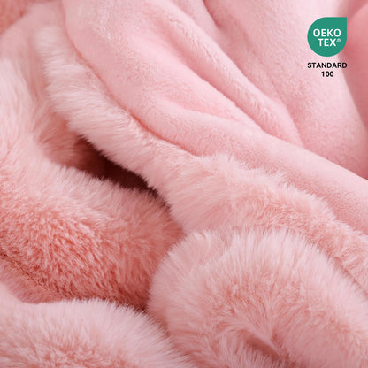 Faux Fur Bubble Fleece Throw Blanket Soft Plush Cozy Blanket for Sofa Bed Home Decor