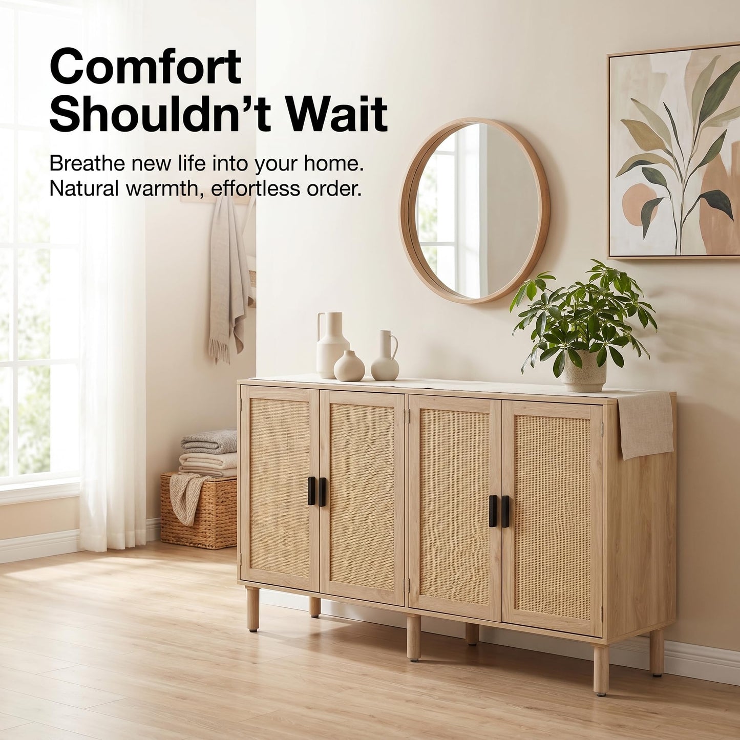 Finnhomy Sideboard Buffet Cabinet hebing