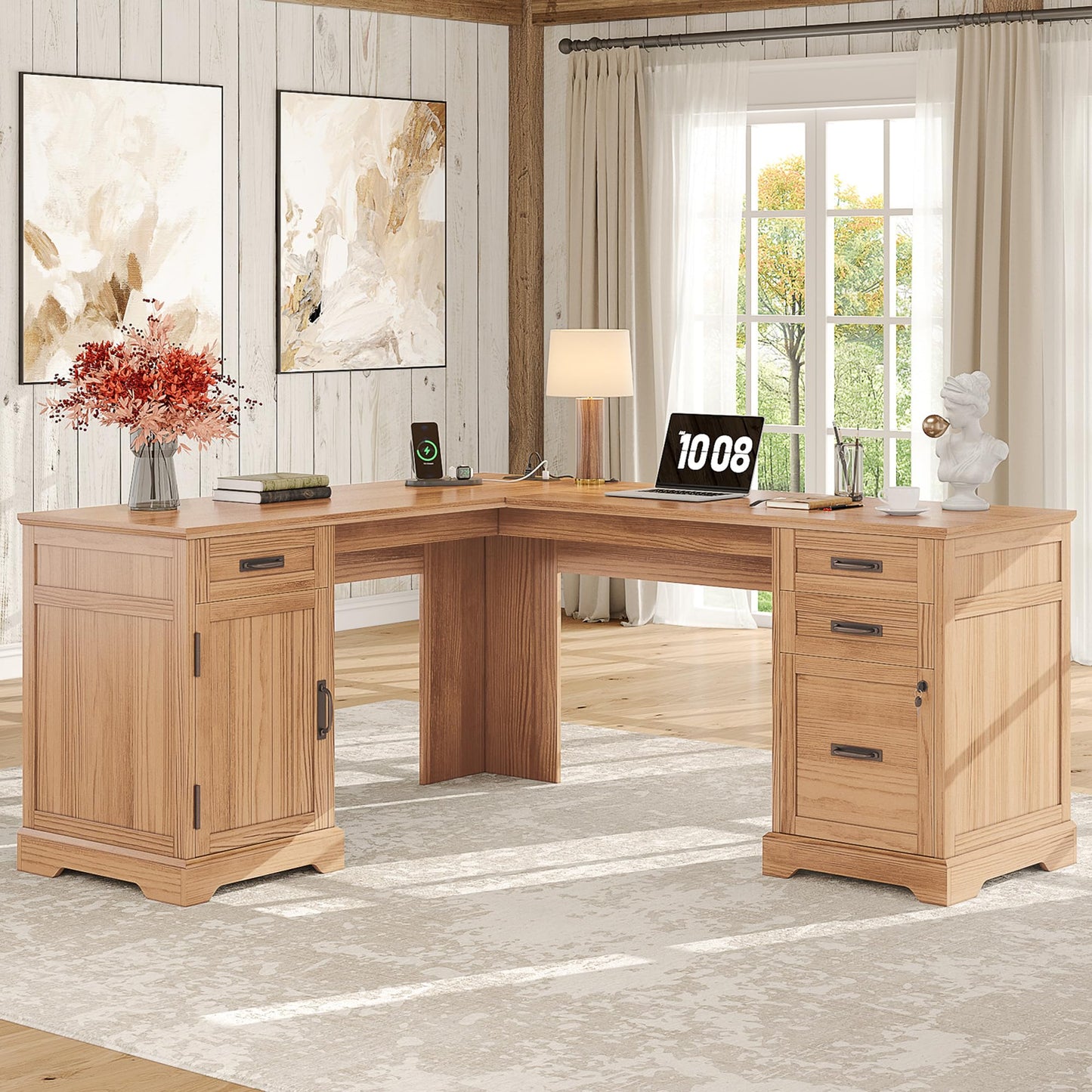 Whalefall 55'' Farmhouse Home Office Desk