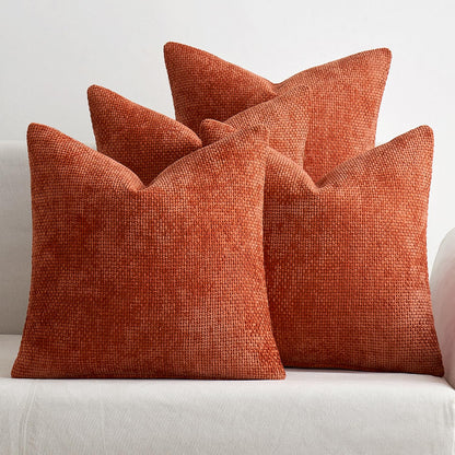 Soft Chenille Throw Pillow Covers Set of 4 Farmhouse Decorative Cushion Covers for Sofa Bedroom Living Room