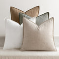 Linen Decorative Throw Pillow Covers Set of 4 Natural Boho Farmhouse Sofa Bed Cushion Covers