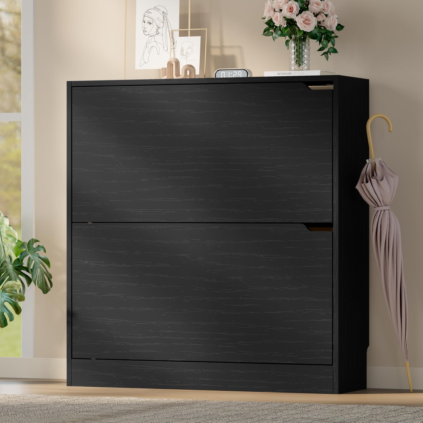 3-Flip Drawer Shoe Cabinet Freestanding Entryway Storage Cabinet