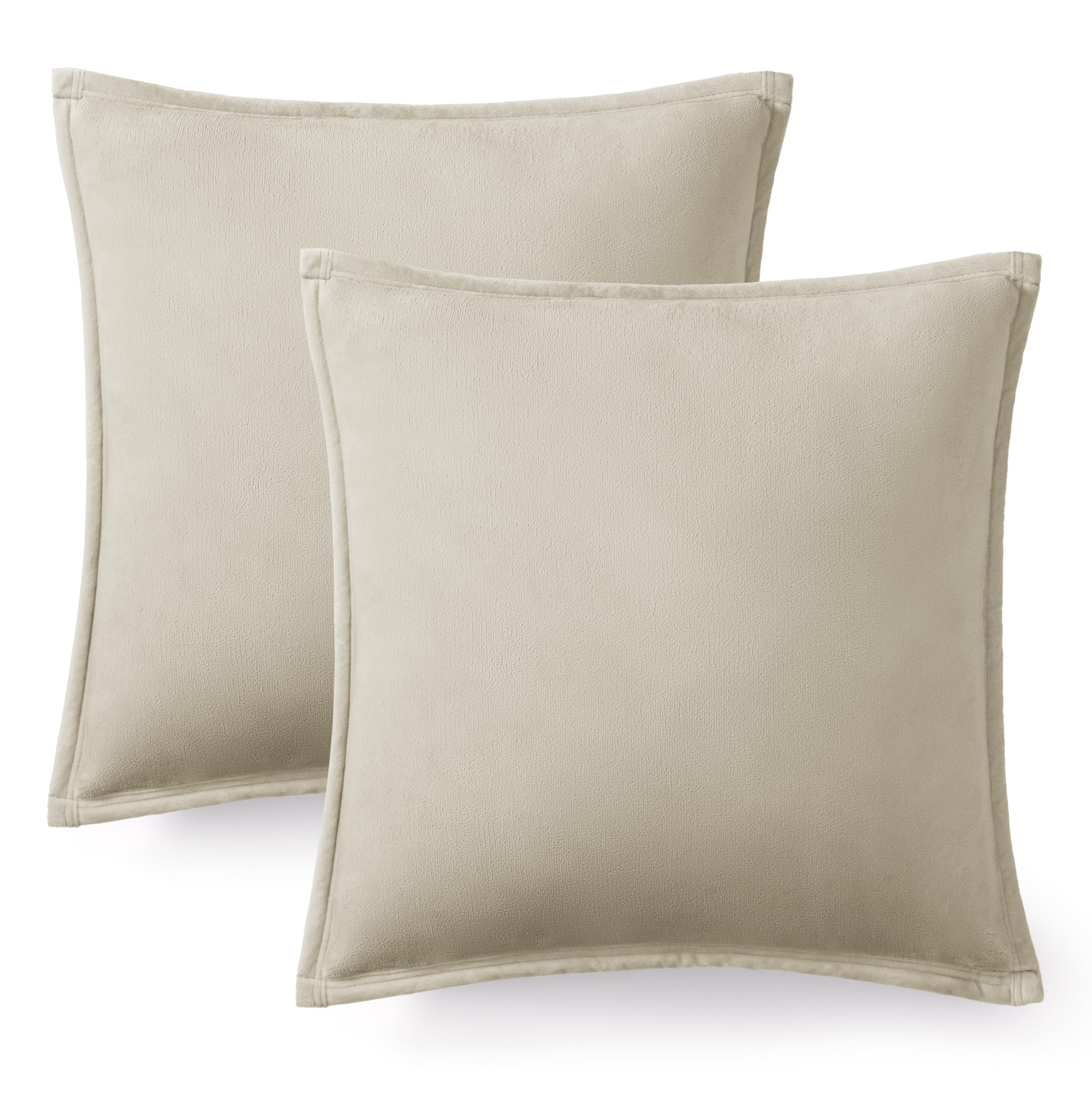 Ultra Soft Plush Decorative Pillow Set 2 Pack 20x20 Cozy Accent Cushions for Sofa Bed Living Room Decor