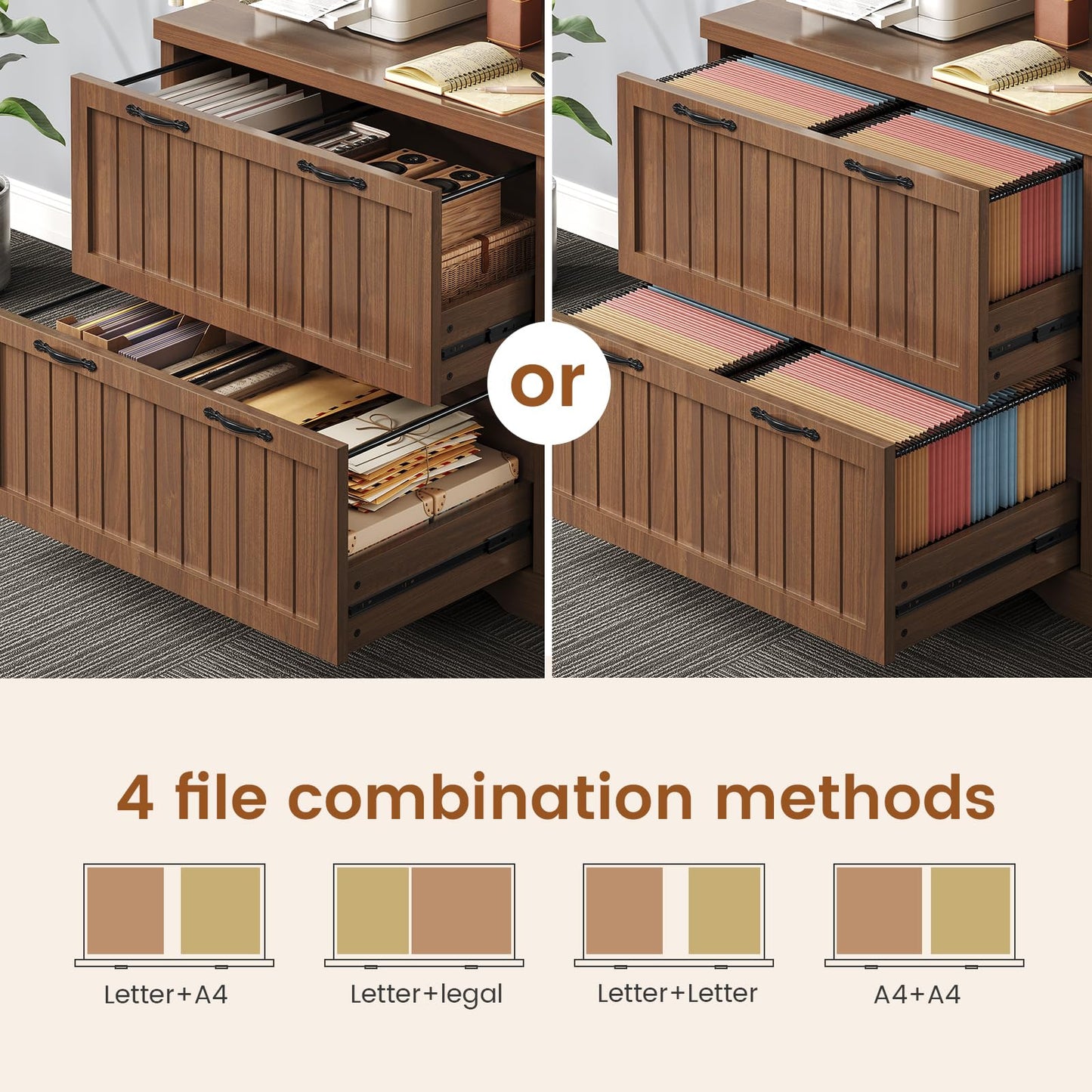 SEDETA Farmhouse Filing Cabinet for Home Office