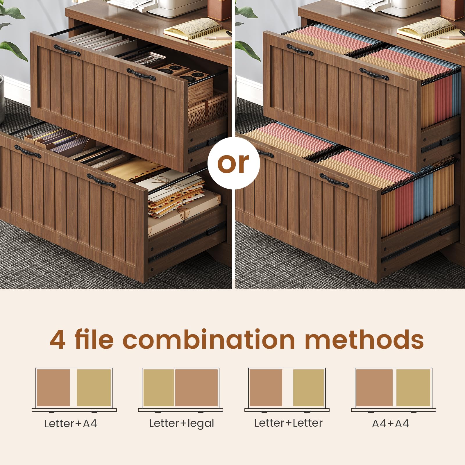 SEDETA Farmhouse Filing Cabinet for Home Office
