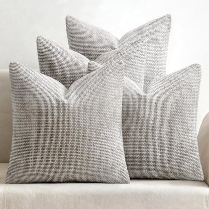 Soft Chenille Throw Pillow Covers Set of 4 Farmhouse Decorative Cushion Covers for Sofa Bedroom Living Room