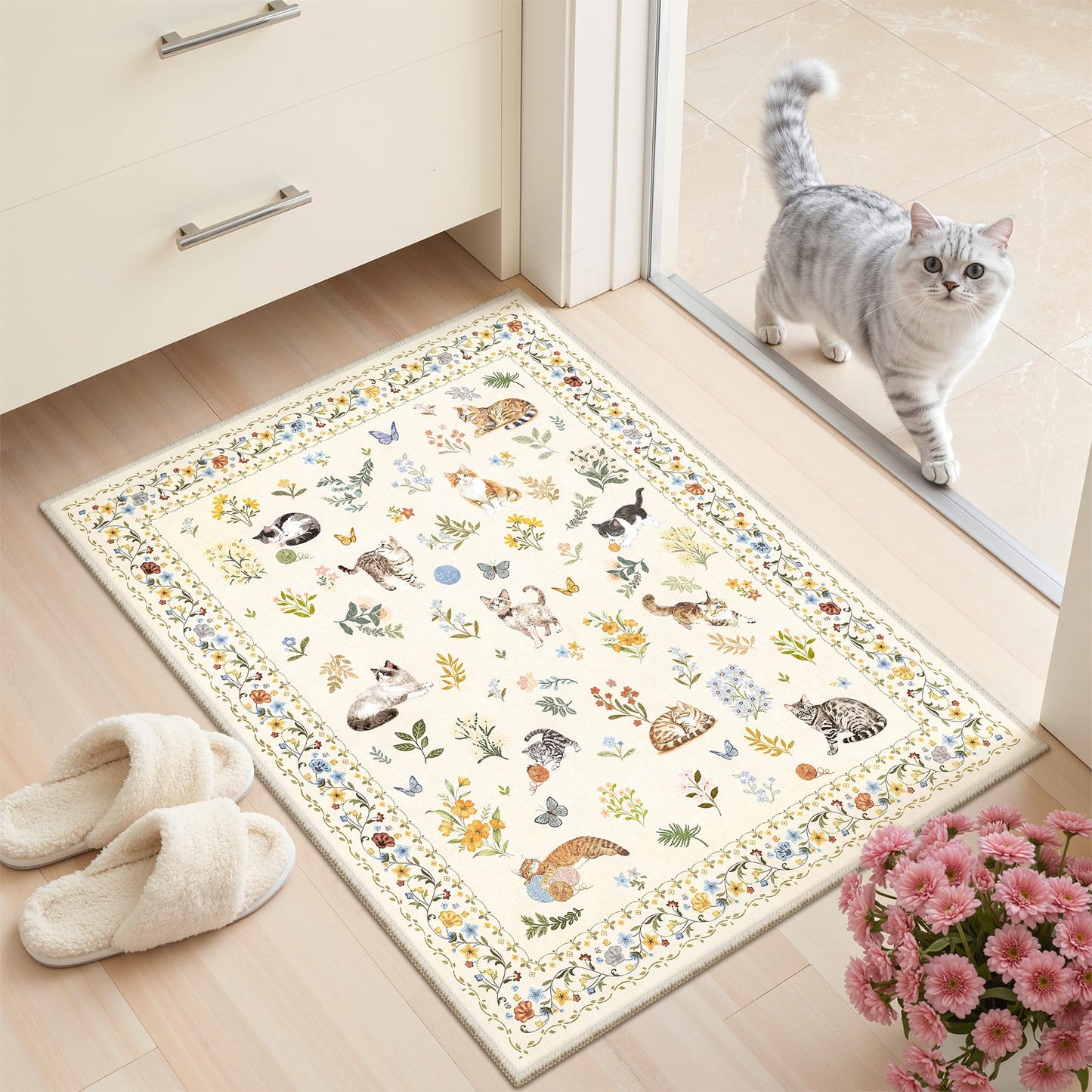 Soalmost Area Rugs for Living Room Dining Room Non-Slip Washable Rug