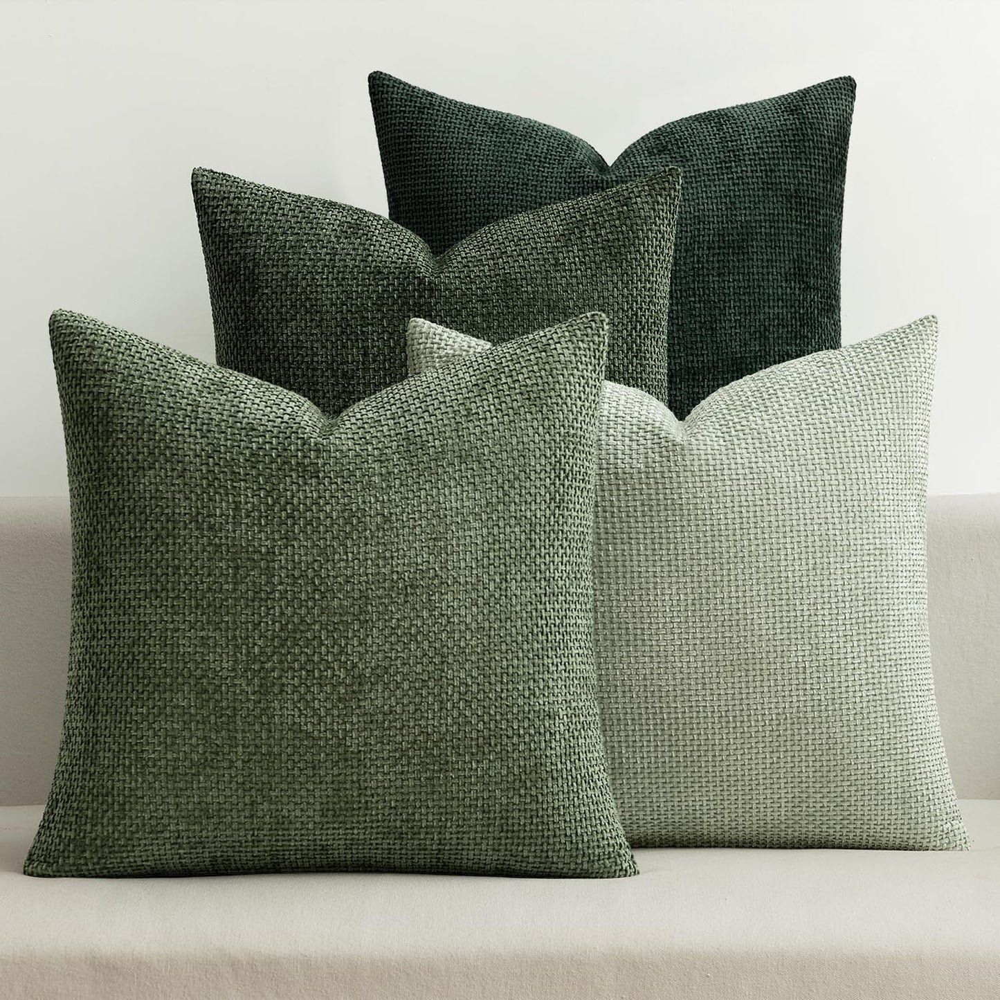 Soft Chenille Throw Pillow Covers Set of 4 Farmhouse Decorative Cushion Covers for Sofa Bedroom Living Room