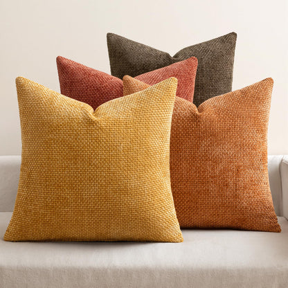 Soft Chenille Throw Pillow Covers Set of 4 Farmhouse Decorative Cushion Covers for Sofa Bedroom Living Room
